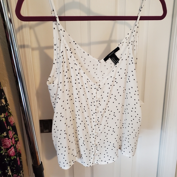 Forever 21, Size S, White w/blue stars tank top - Picture 1 of 2